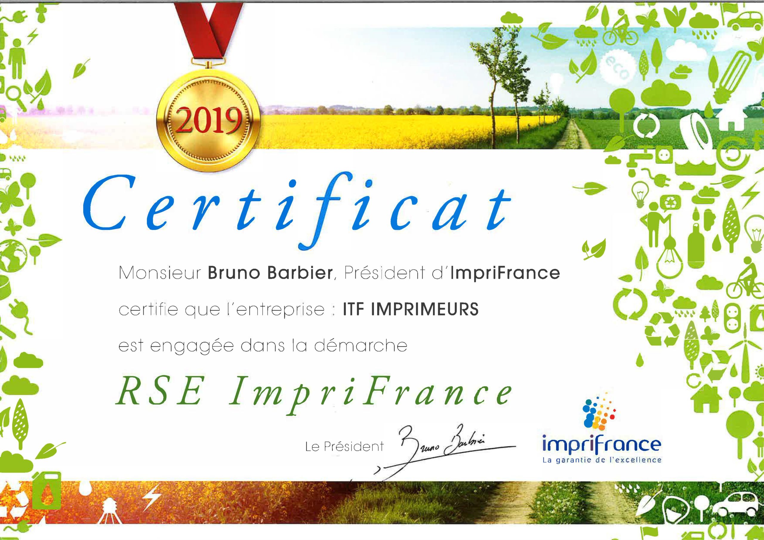 Certification RSE ITF Imprimeurs