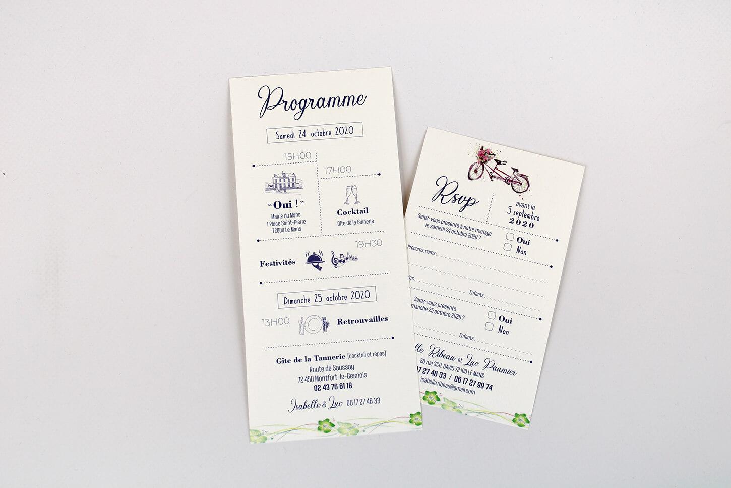 Faire-part réalisé par ITF Imprimeurs