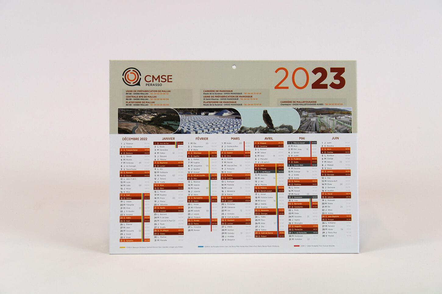 Impression de calendriers par ITF 2023