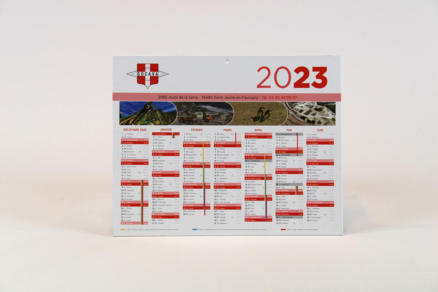 Impression de calendriers par ITF